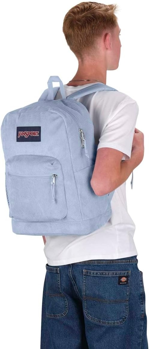 image:imageJanSport Cross Town Plus Remix Backpack Padded Back Panel Laptop Sleeve and Front Pocket Organizer Lavender Ash CorduroyBlue Dusk Corduroy