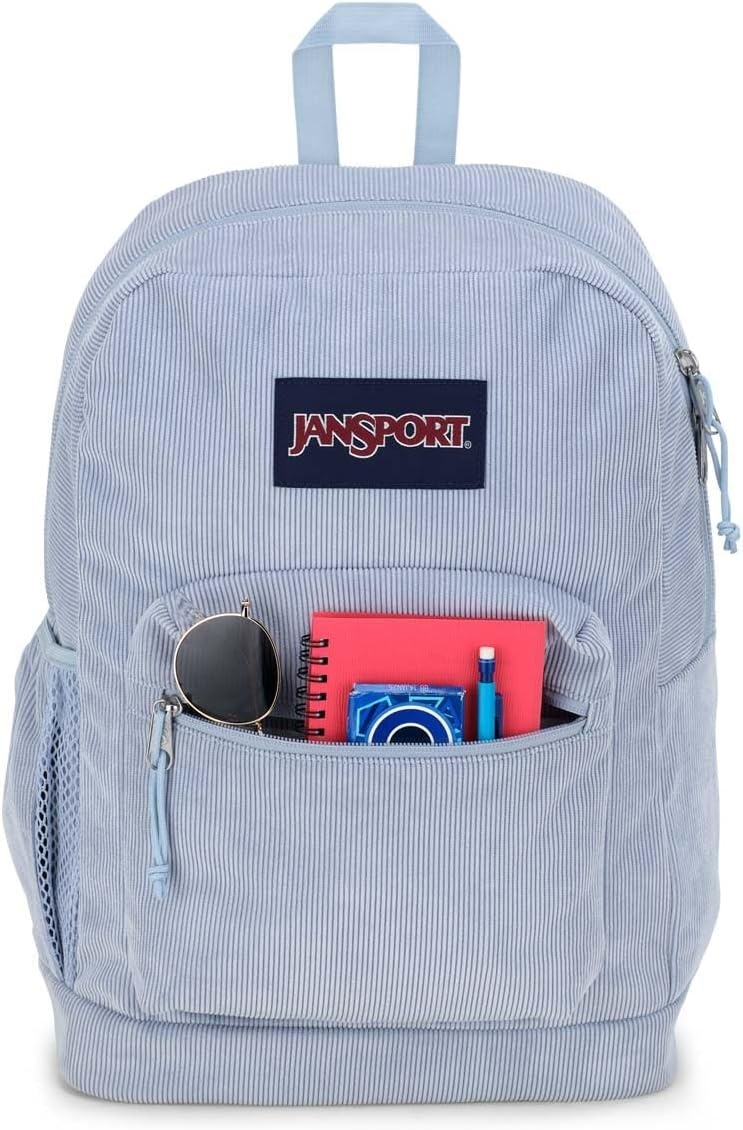 image:imageJanSport Cross Town Plus Remix Backpack Padded Back Panel Laptop Sleeve and Front Pocket Organizer Lavender Ash CorduroyBlue Dusk Corduroy
