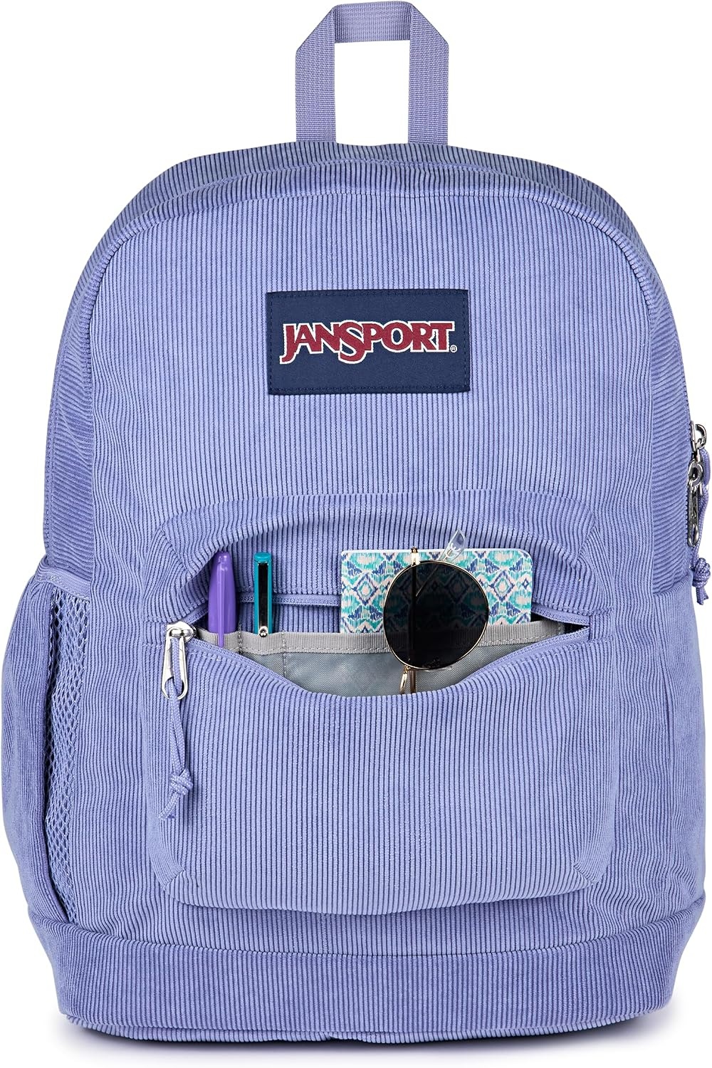 image:imageJanSport Cross Town Plus Remix Backpack Padded Back Panel Laptop Sleeve and Front Pocket Organizer Lavender Ash CorduroyLavender Ash Corduroy