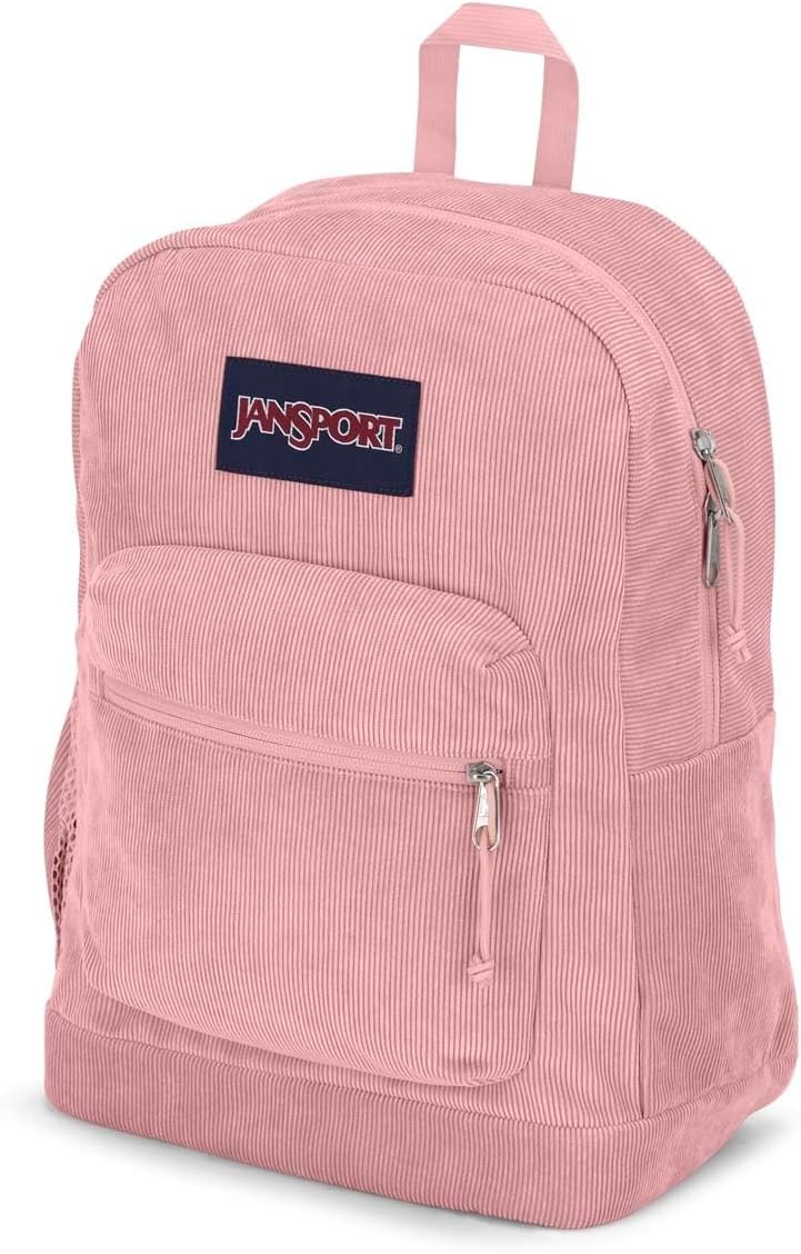 image:imageJanSport Cross Town Plus Remix Backpack Padded Back Panel Laptop Sleeve and Front Pocket Organizer Lavender Ash CorduroyMisty Rose Corduroy