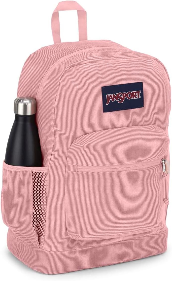 image:imageJanSport Cross Town Plus Remix Backpack Padded Back Panel Laptop Sleeve and Front Pocket Organizer Lavender Ash CorduroyMisty Rose Corduroy