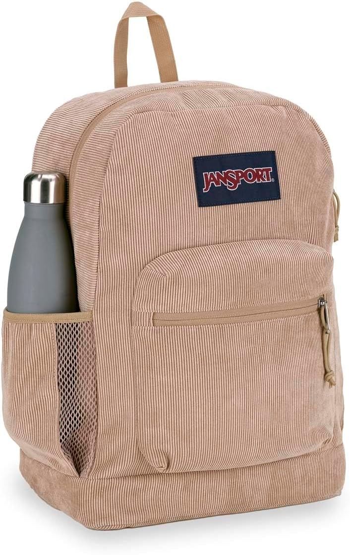 image:imageJanSport Cross Town Plus Remix Backpack Padded Back Panel Laptop Sleeve and Front Pocket Organizer Lavender Ash CorduroyTravertine Corduroy