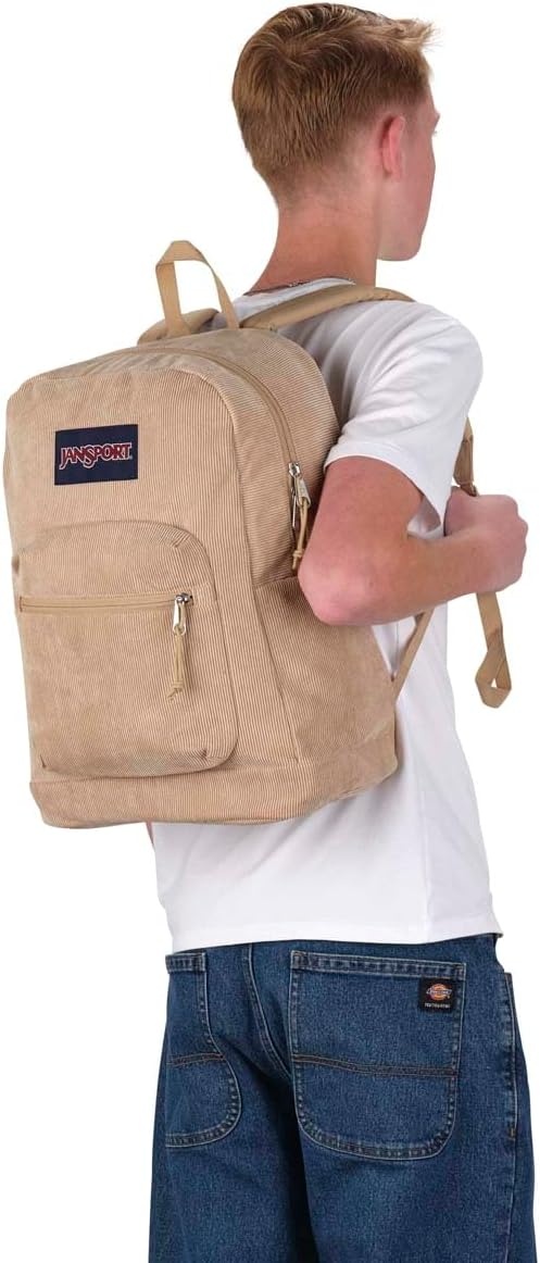 image:imageJanSport Cross Town Plus Remix Backpack Padded Back Panel Laptop Sleeve and Front Pocket Organizer Lavender Ash CorduroyTravertine Corduroy