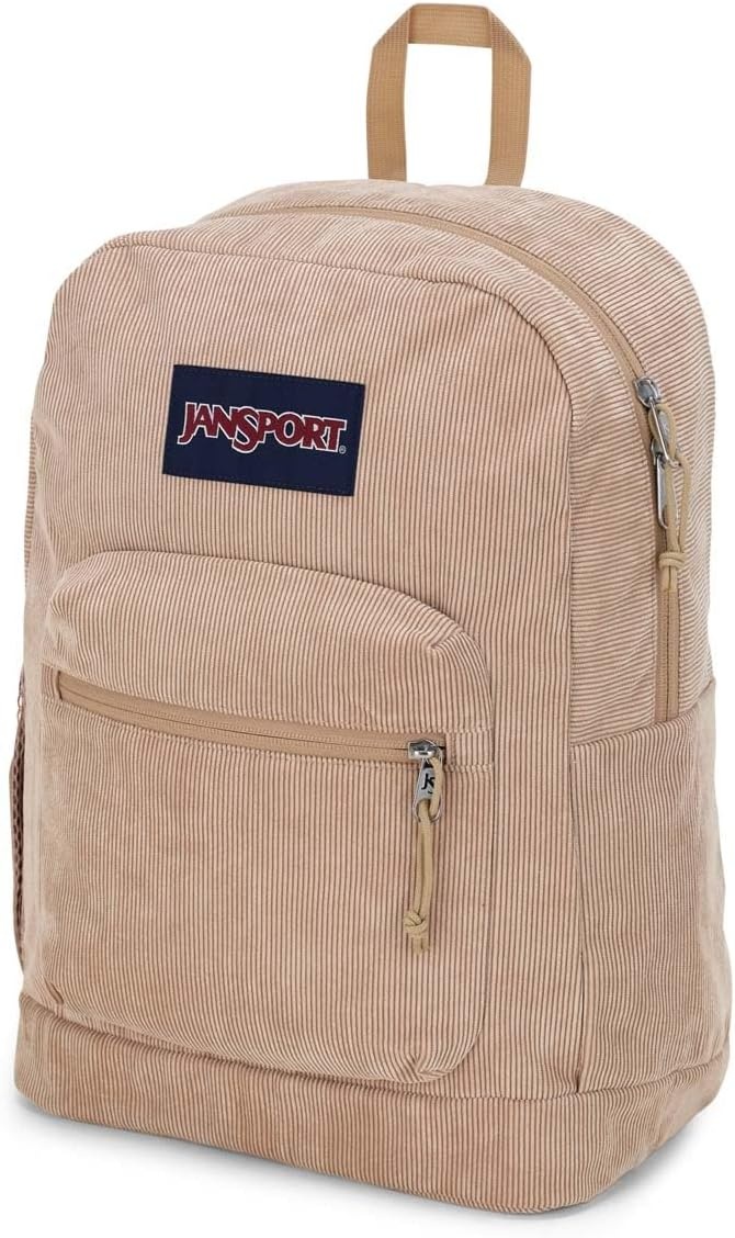 image:imageJanSport Cross Town Plus Remix Backpack Padded Back Panel Laptop Sleeve and Front Pocket Organizer Lavender Ash CorduroyTravertine Corduroy
