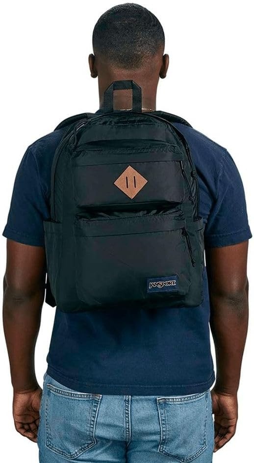 image:imageJanSport Double Break Backpack 15inch Padded Laptop Compartment Dual Water Bottle Pockets Internal Organizer Large Main Compartment BlackBlack