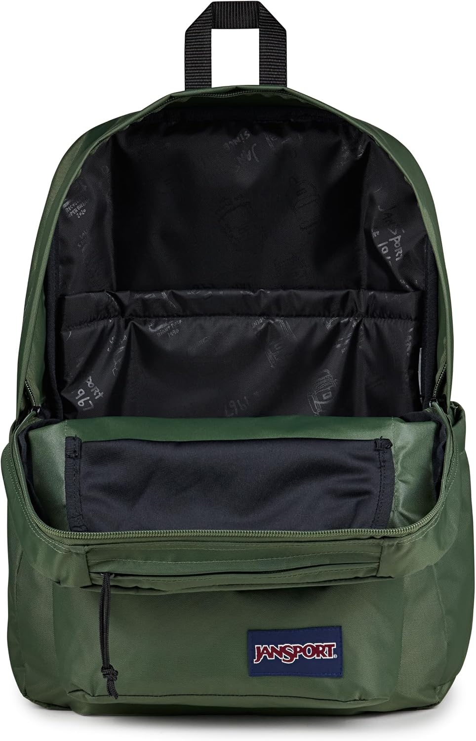 image:imageJanSport Double Break Backpack 15inch Padded Laptop Compartment Dual Water Bottle Pockets Internal Organizer Large Main Compartment BlackCargo Green