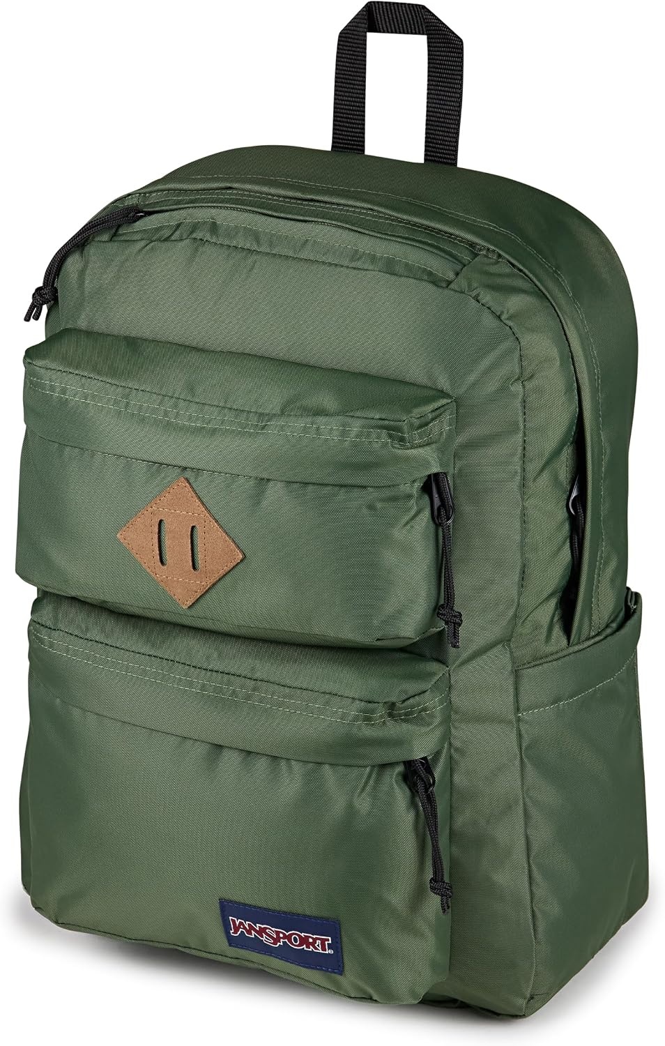 image:imageJanSport Double Break Backpack 15inch Padded Laptop Compartment Dual Water Bottle Pockets Internal Organizer Large Main Compartment BlackCargo Green