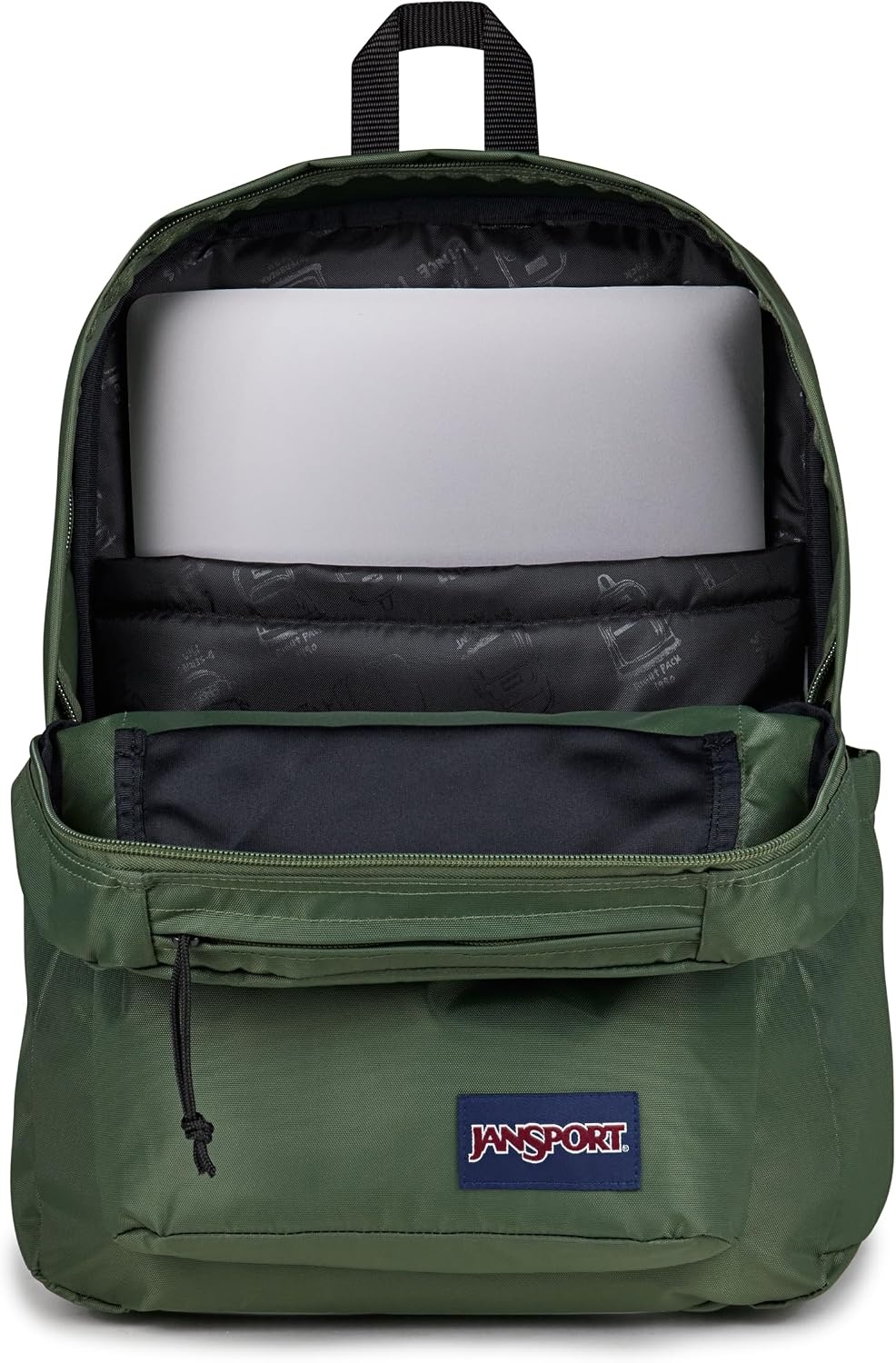 image:imageJanSport Double Break Backpack 15inch Padded Laptop Compartment Dual Water Bottle Pockets Internal Organizer Large Main Compartment BlackCargo Green