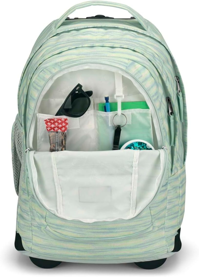 image:imageJanSport Driver 8 Rolling Backpack Wheeled Travel Bag with 15Inch Laptop Sleeve One Size Navy70s Space Dye Fresh Mint