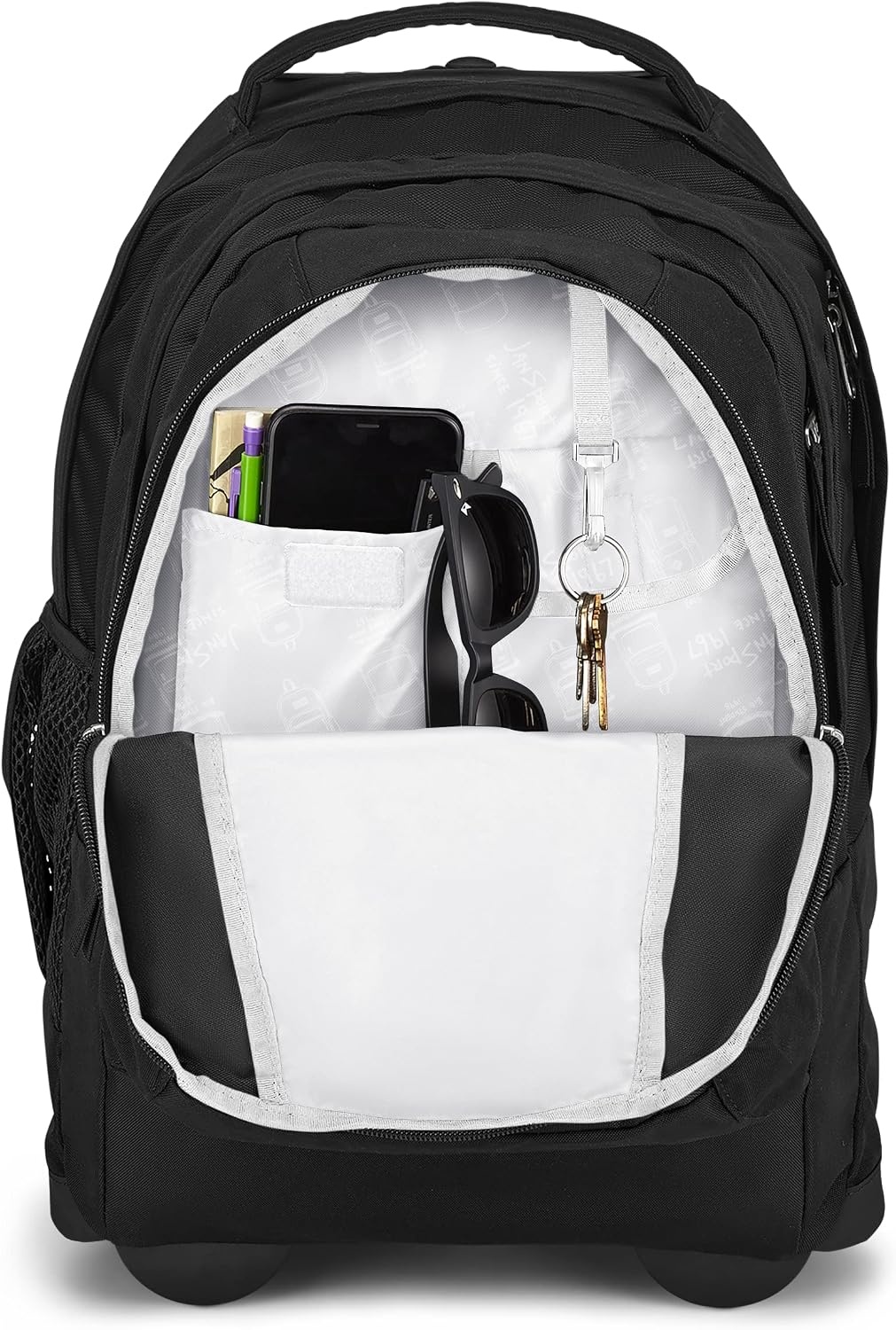 image:imageJanSport Driver 8 Rolling Backpack Wheeled Travel Bag with 15Inch Laptop Sleeve One Size NavyBlack