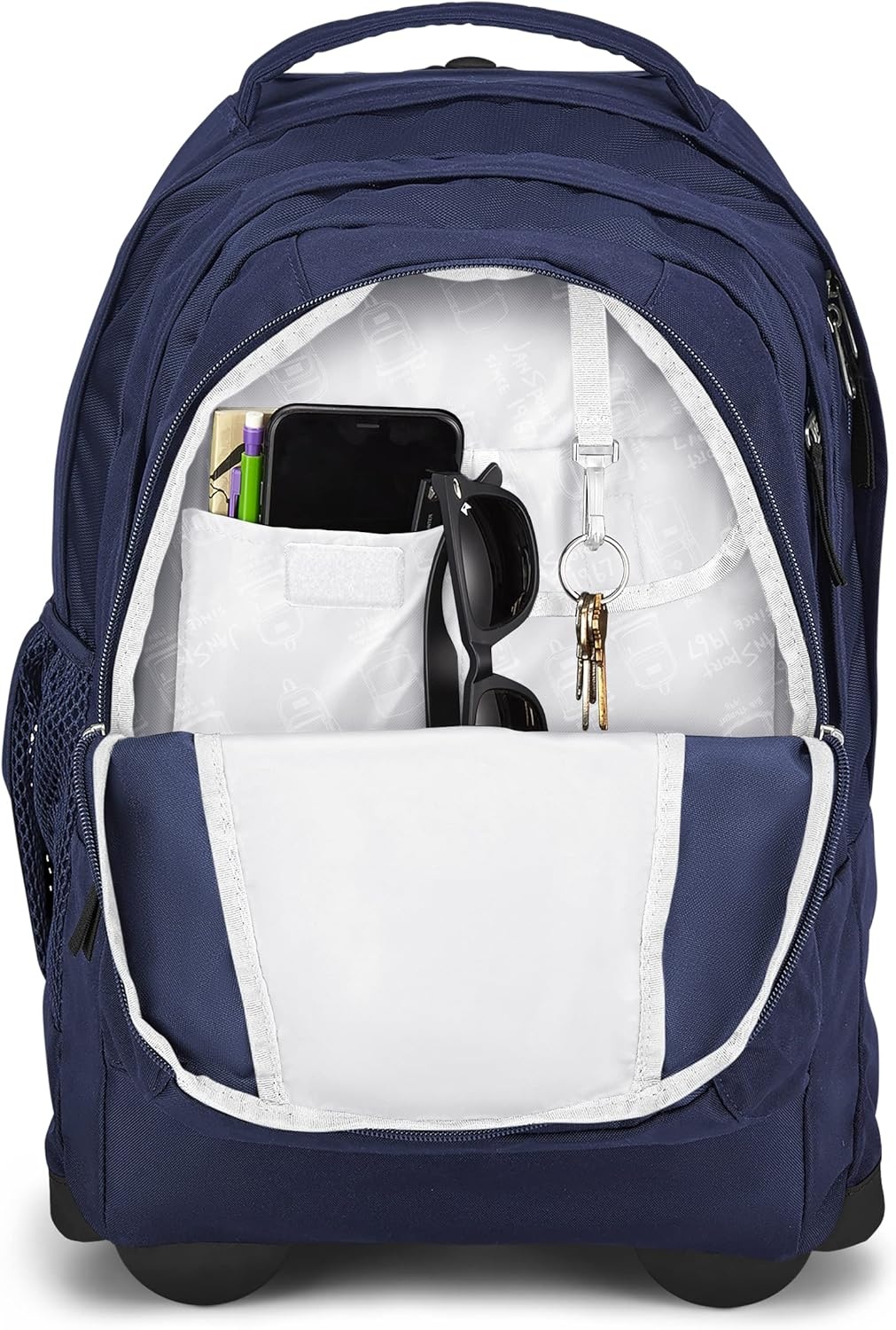 image:imageJanSport Driver 8 Rolling Backpack Wheeled Travel Bag with 15Inch Laptop Sleeve One Size NavyNavy