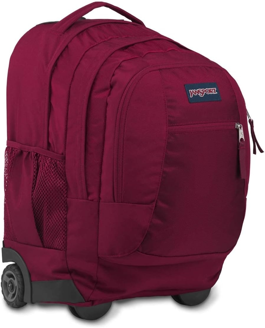 image:imageJanSport Driver 8 Rolling Backpack Wheeled Travel Bag with 15Inch Laptop Sleeve One Size NavyRusset Red