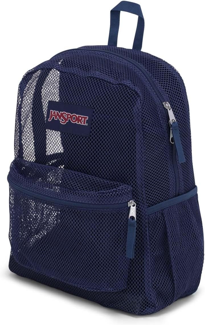 image:imageJanSport Eco Mesh Backpack Red Tape 17 x 125 x 6 Large SemiTransparent Bag for Adults with Laptop Sleeve Padded Back Panel Red TapeNavy