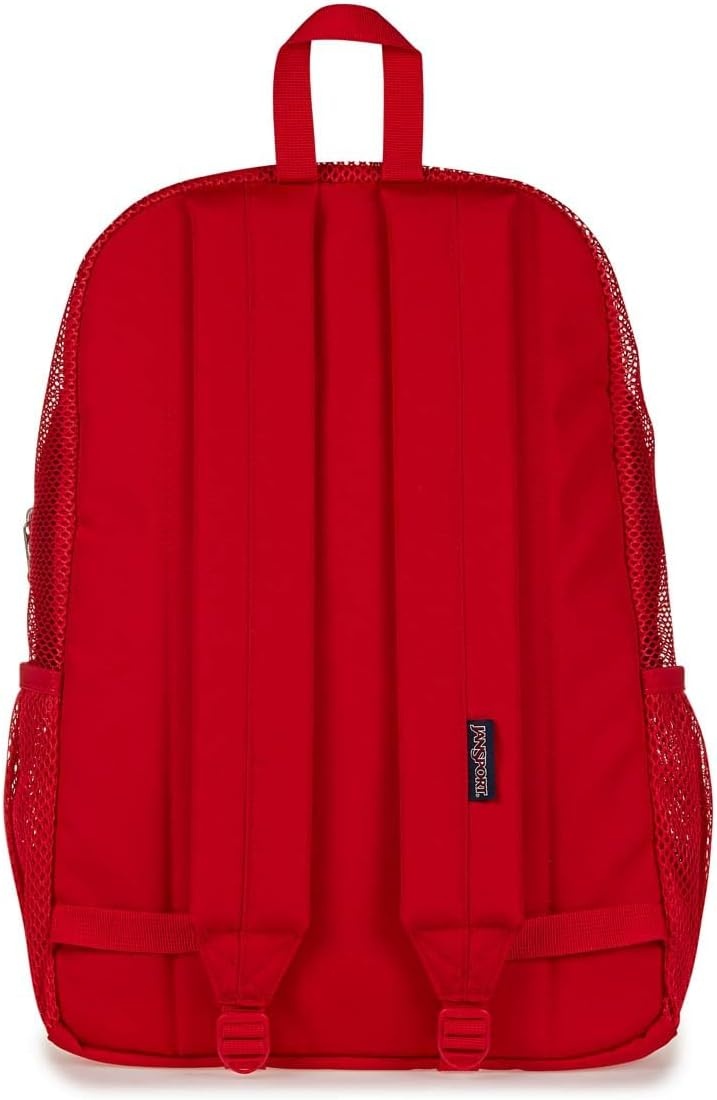 image:imageJanSport Eco Mesh Backpack Red Tape 17 x 125 x 6 Large SemiTransparent Bag for Adults with Laptop Sleeve Padded Back Panel Red TapeRed Tape