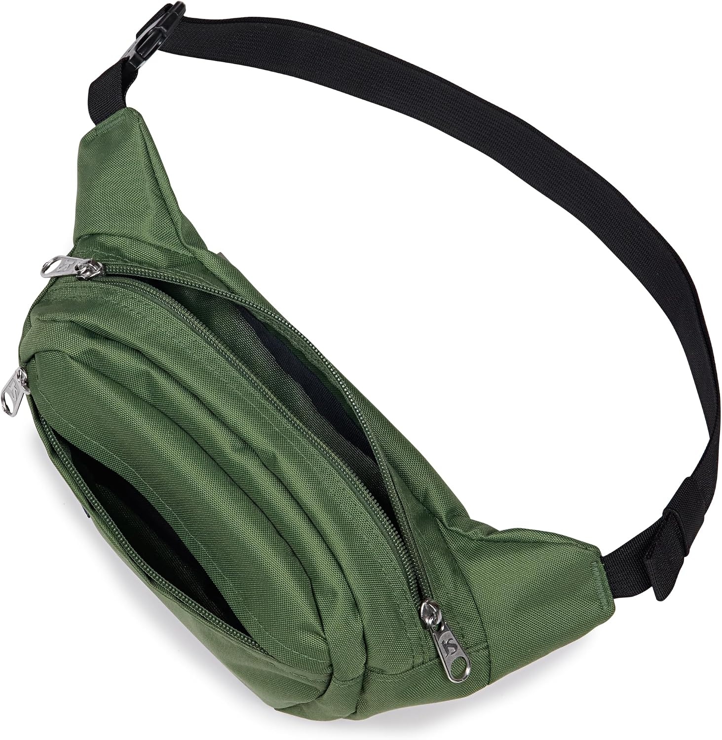 image:imageJanSport Fifth Avenue Fanny Pack Crossbody Bags for Women Men Stylish Durable Waist Bag with Adjustable Belt Main Zippered Pocket Quick Stash Pocket Travel Essentials BlackCargo Green