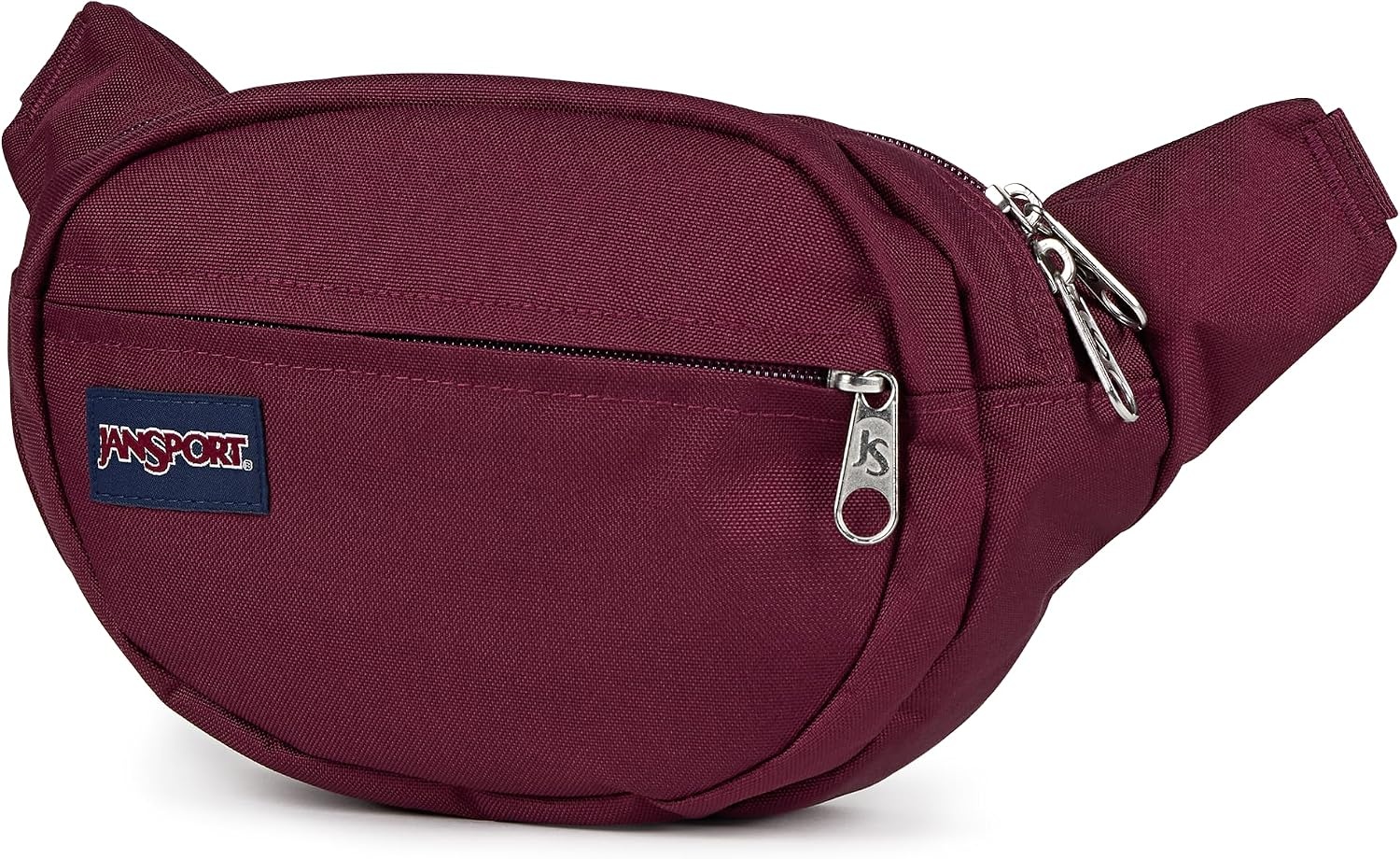 image:imageJanSport Fifth Avenue Fanny Pack Crossbody Bags for Women Men Stylish Durable Waist Bag with Adjustable Belt Main Zippered Pocket Quick Stash Pocket Travel Essentials BlackCherry Lacquer