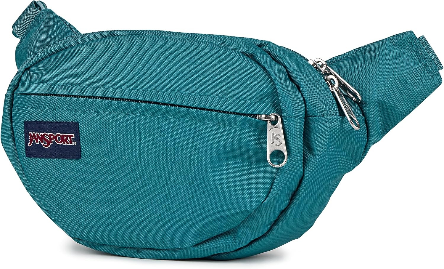 image:imageJanSport Fifth Avenue Fanny Pack Crossbody Bags for Women Men Stylish Durable Waist Bag with Adjustable Belt Main Zippered Pocket Quick Stash Pocket Travel Essentials BlackEmerald Pool
