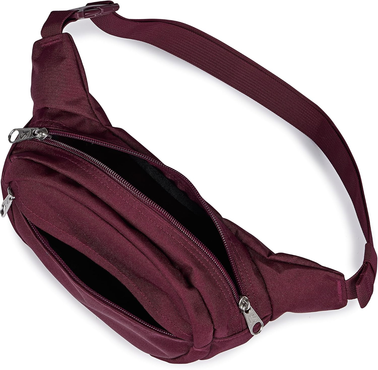 image:imageJanSport Fifth Avenue Fanny Pack Crossbody Bags for Women Men Stylish Durable Waist Bag with Adjustable Belt Main Zippered Pocket Quick Stash Pocket Travel Essentials BlackCherry Lacquer