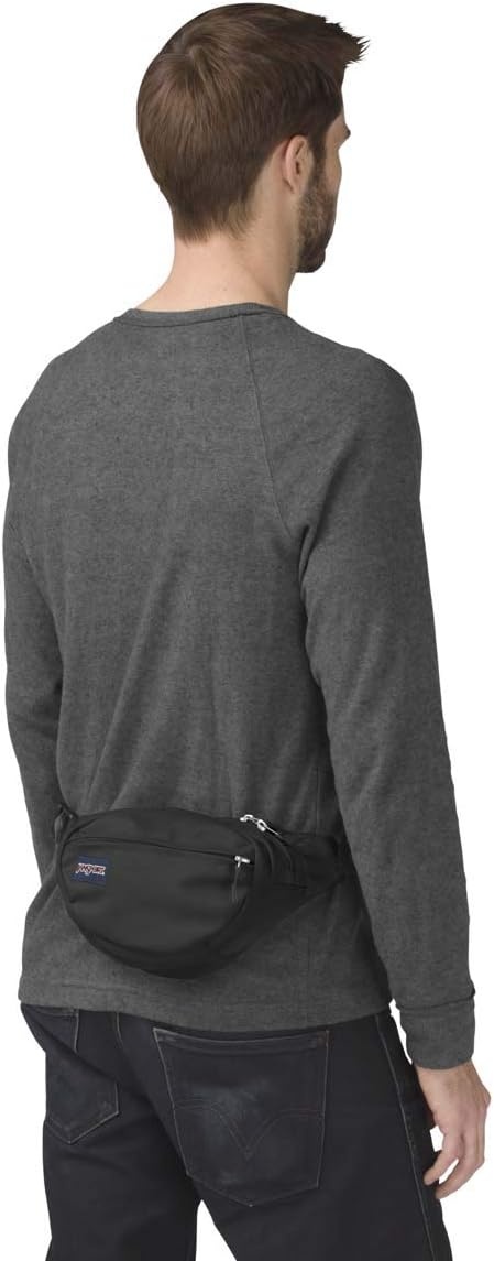 image:imageJanSport Fifth Avenue Fanny Pack Crossbody Bags for Women Men Stylish Durable Waist Bag with Adjustable Belt Main Zippered Pocket Quick Stash Pocket Travel Essentials BlackBlack