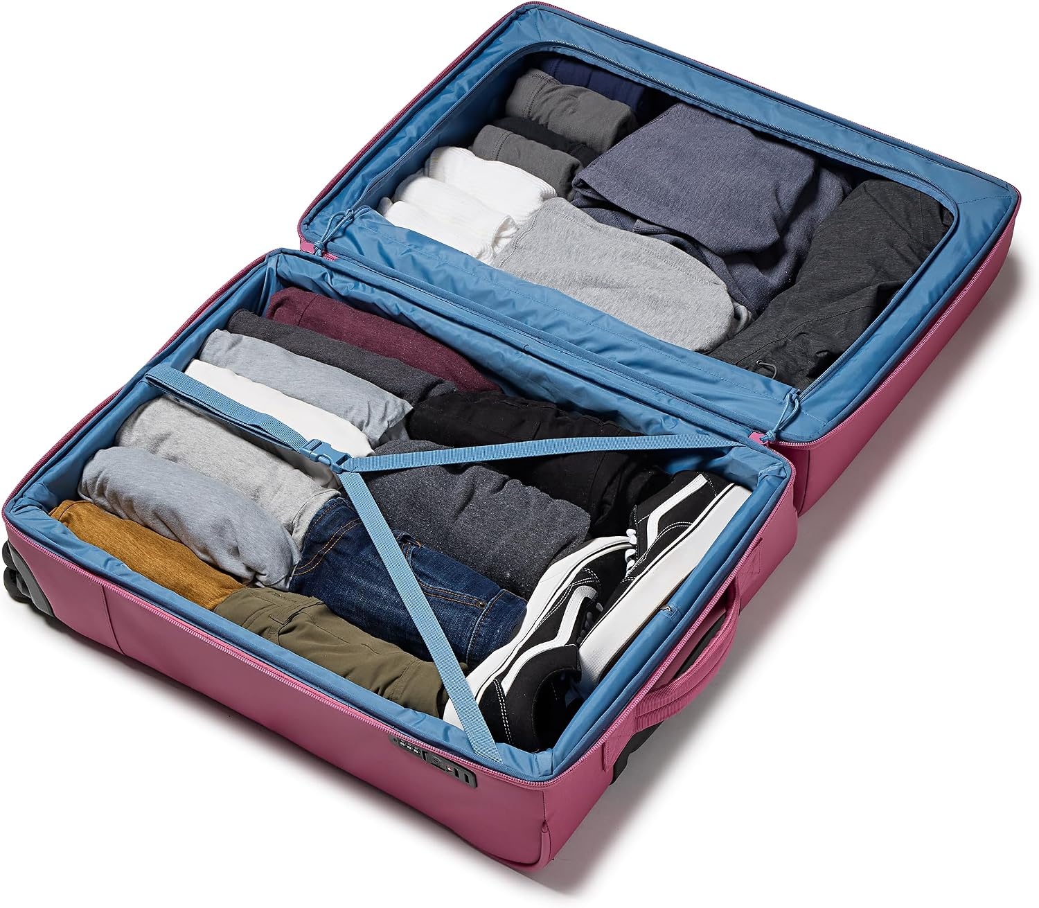 image:imageJanSport Good Latitude Carry On Spinner Suitcase 42L Water Resistant Travel Luggage with 16 Inch Laptop Sleeve Durable Lightweight Rolling Hardside Softside Carryon Bag Elemental BlueMauve Haze