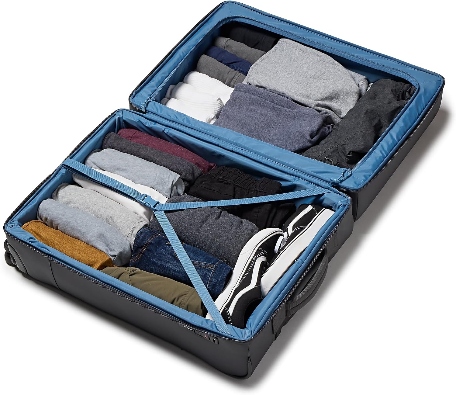 image:imageJanSport Good Latitude Carry On Spinner Suitcase 42L Water Resistant Travel Luggage with 16 Inch Laptop Sleeve Durable Lightweight Rolling Hardside Softside Carryon Bag Elemental BlueSmokey Grit