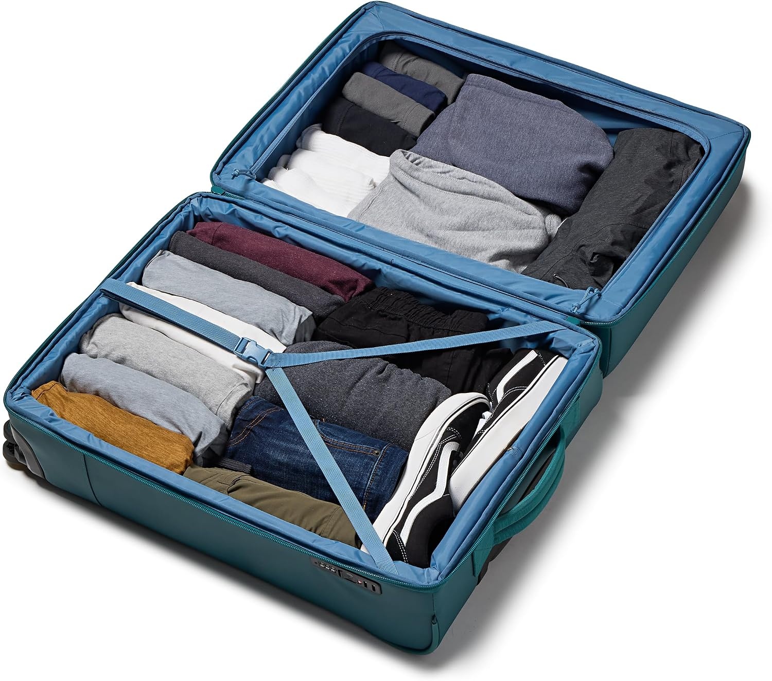 image:imageJanSport Good Latitude Carry On Spinner Suitcase 42L Water Resistant Travel Luggage with 16 Inch Laptop Sleeve Durable Lightweight Rolling Hardside Softside Carryon Bag Elemental BlueEmerald Pool