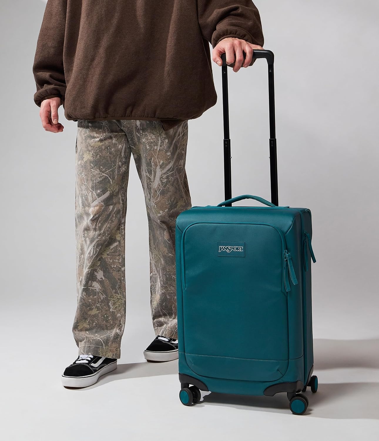 image:imageJanSport Good Latitude Carry On Spinner Suitcase 42L Water Resistant Travel Luggage with 16 Inch Laptop Sleeve Durable Lightweight Rolling Hardside Softside Carryon Bag Elemental BlueEmerald Pool