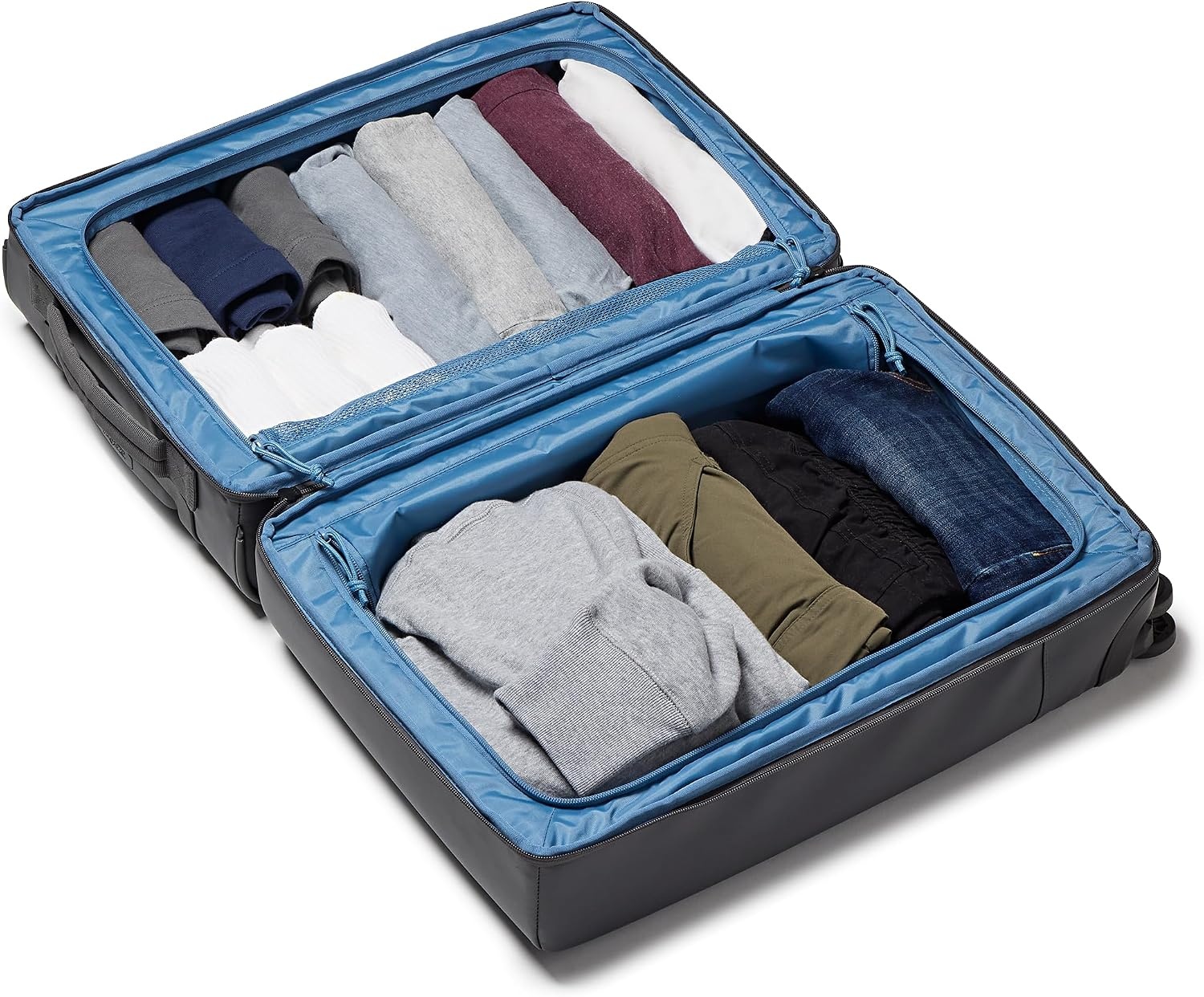 image:imageJanSport Good Latitude Carry On Spinner Suitcase 42L Water Resistant Travel Luggage with 16 Inch Laptop Sleeve Durable Lightweight Rolling Hardside Softside Carryon Bag Elemental BlueSmokey Grit