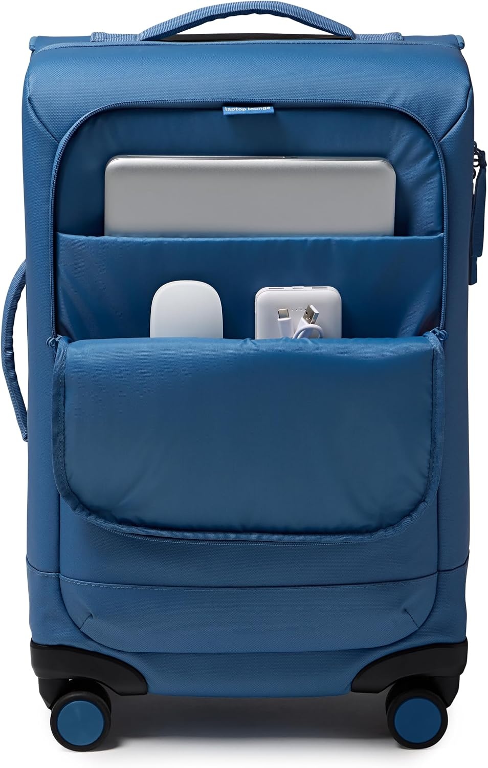 image:imageJanSport Good Latitude Carry On Spinner Suitcase 42L Water Resistant Travel Luggage with 16 Inch Laptop Sleeve Durable Lightweight Rolling Hardside Softside Carryon Bag Elemental BlueElemental Blue