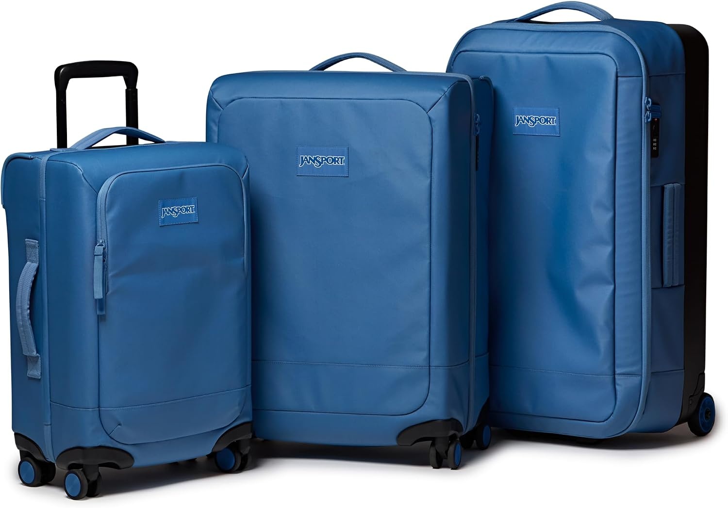 image:imageJanSport Good Latitude Carry On Spinner Suitcase 42L Water Resistant Travel Luggage with 16 Inch Laptop Sleeve Durable Lightweight Rolling Hardside Softside Carryon Bag Elemental BlueElemental Blue