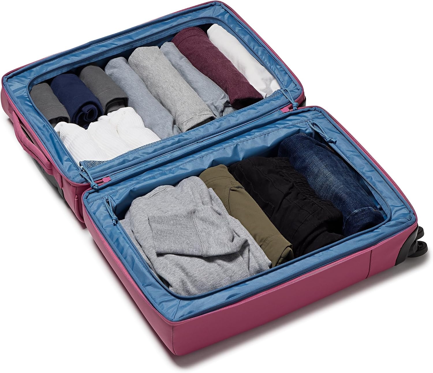 image:imageJanSport Good Latitude Carry On Spinner Suitcase 42L Water Resistant Travel Luggage with 16 Inch Laptop Sleeve Durable Lightweight Rolling Hardside Softside Carryon Bag Elemental BlueMauve Haze