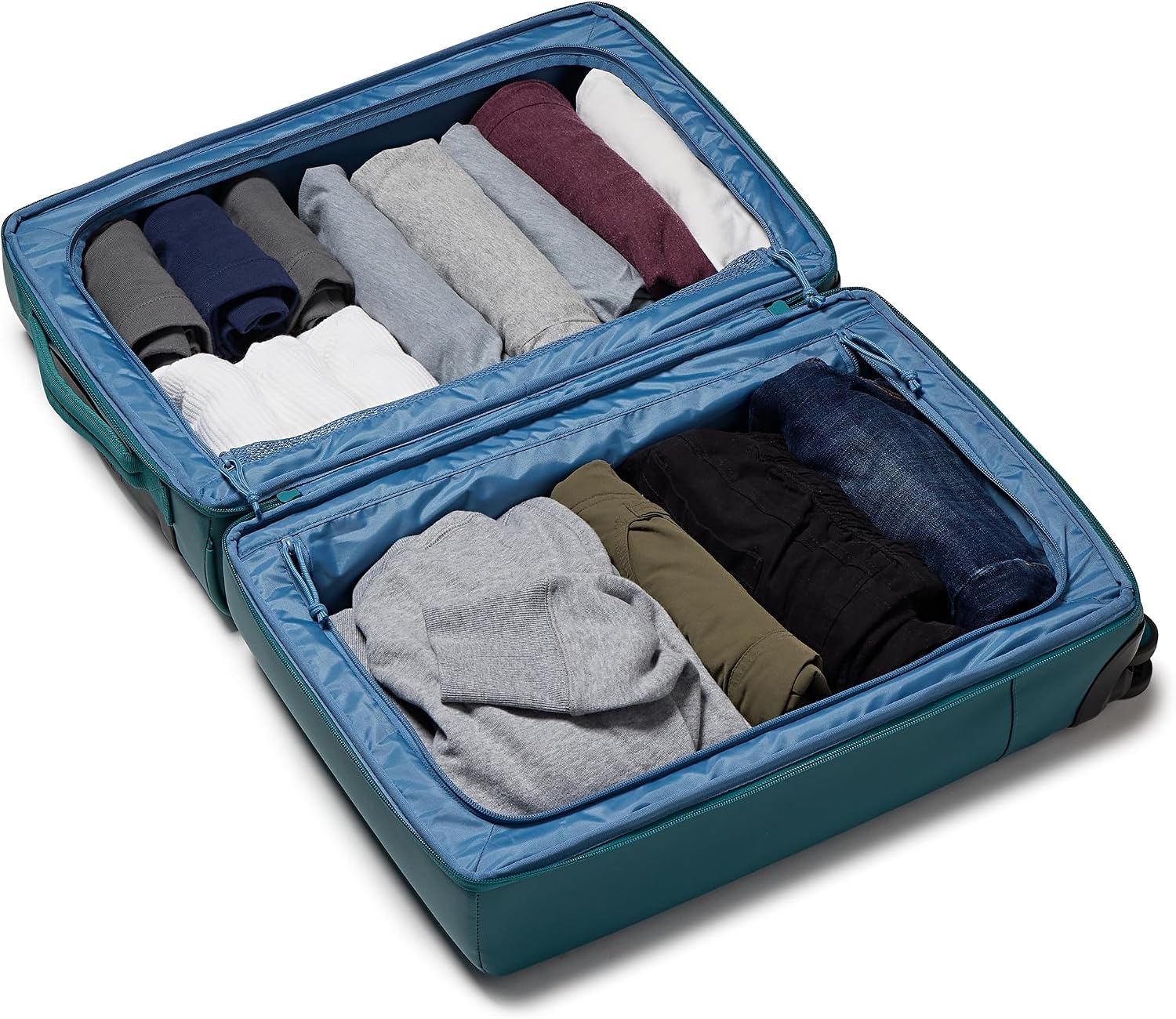 image:imageJanSport Good Latitude Carry On Spinner Suitcase 42L Water Resistant Travel Luggage with 16 Inch Laptop Sleeve Durable Lightweight Rolling Hardside Softside Carryon Bag Elemental BlueEmerald Pool