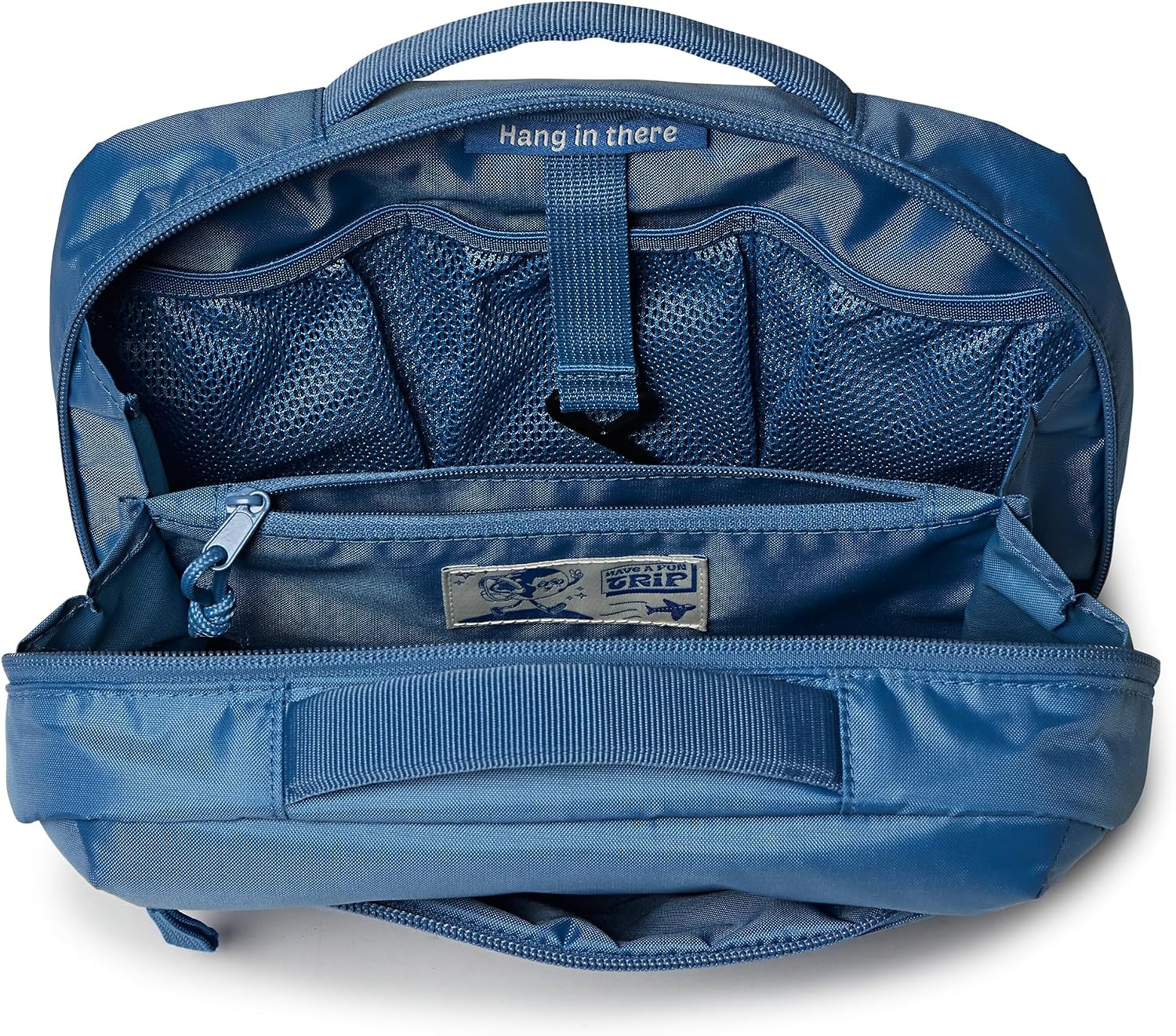 image:imageJanSport Good Latitude Hanging Toiletry Bag for Travel Accordion Cosmetic Case with Waterproof Toothbrush Pocket Hygiene Organizer 6L Smokey GritElemental Blue