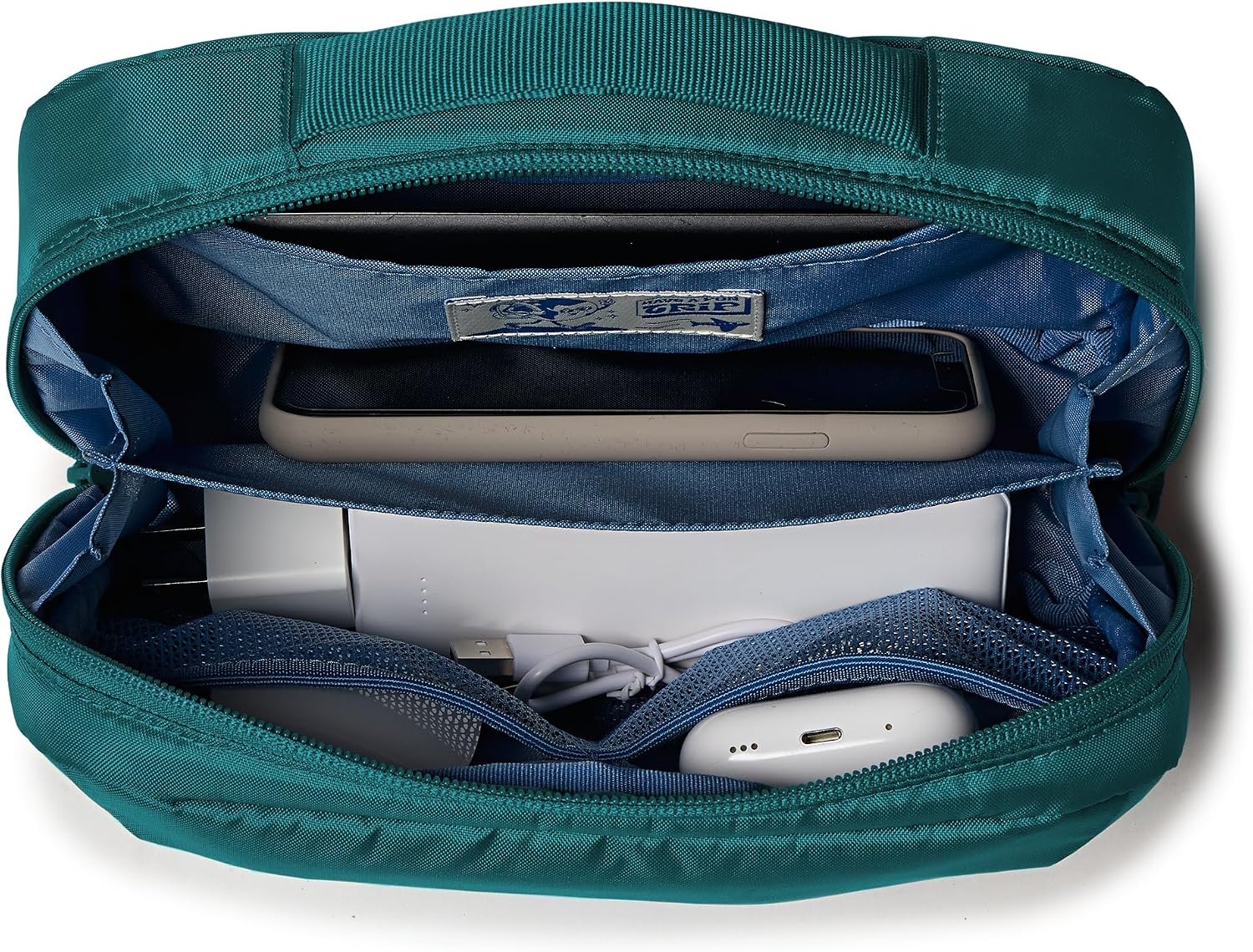 image:imageJanSport Good Latitude Tech Organizer 5L Padded Electronics Travel Case Charger Bag for Phone Cords Power Banks Adapters and Accessories Elemental BlueEmerald Pool