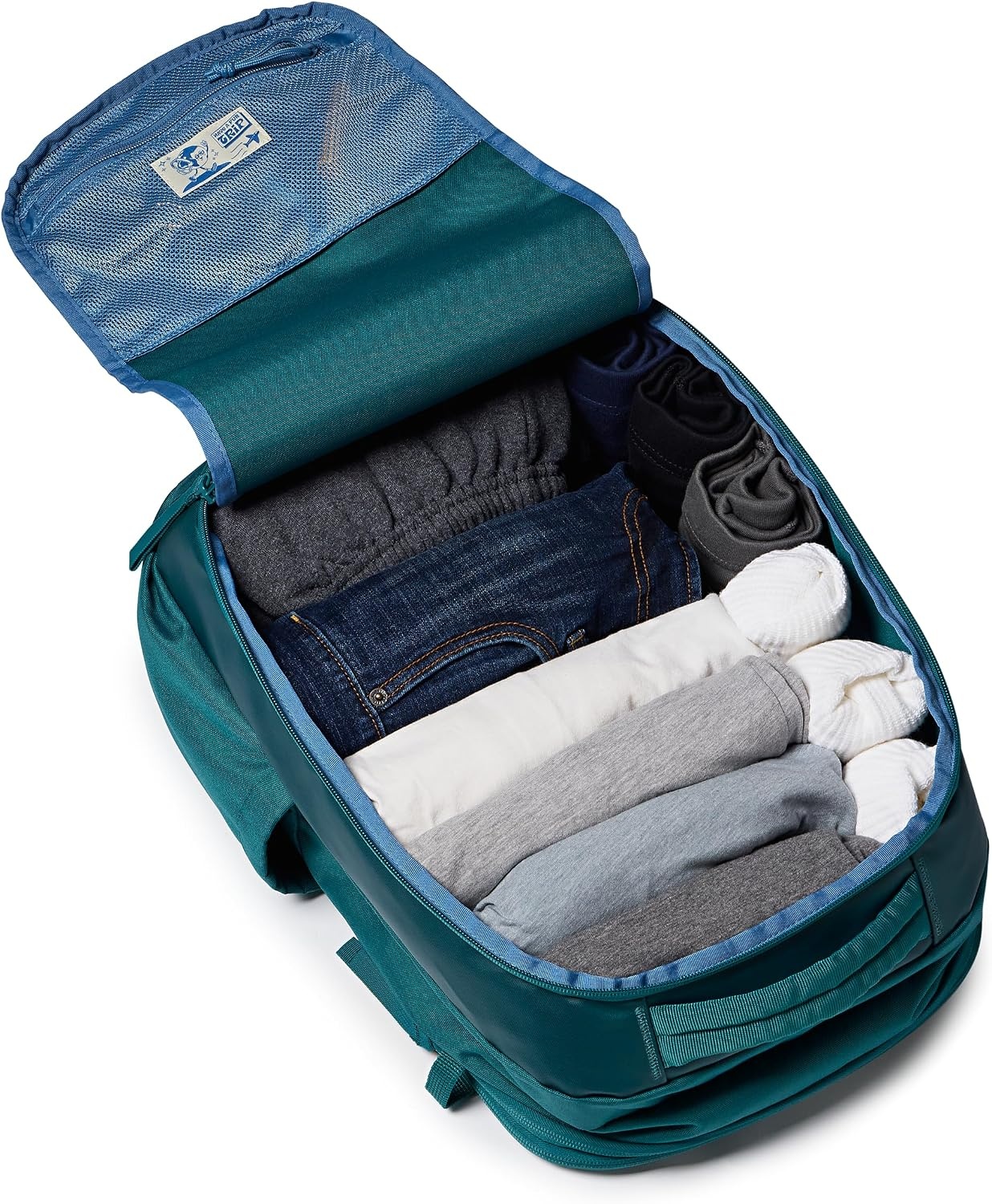 image:imageJanSport Good Latitude Travel Pack 30L WaterResistant Carry On Backpack 16 Inch Padded Laptop Sleeve amp Luggage Strap Weekender Bag Smokey GritEmerald Pool