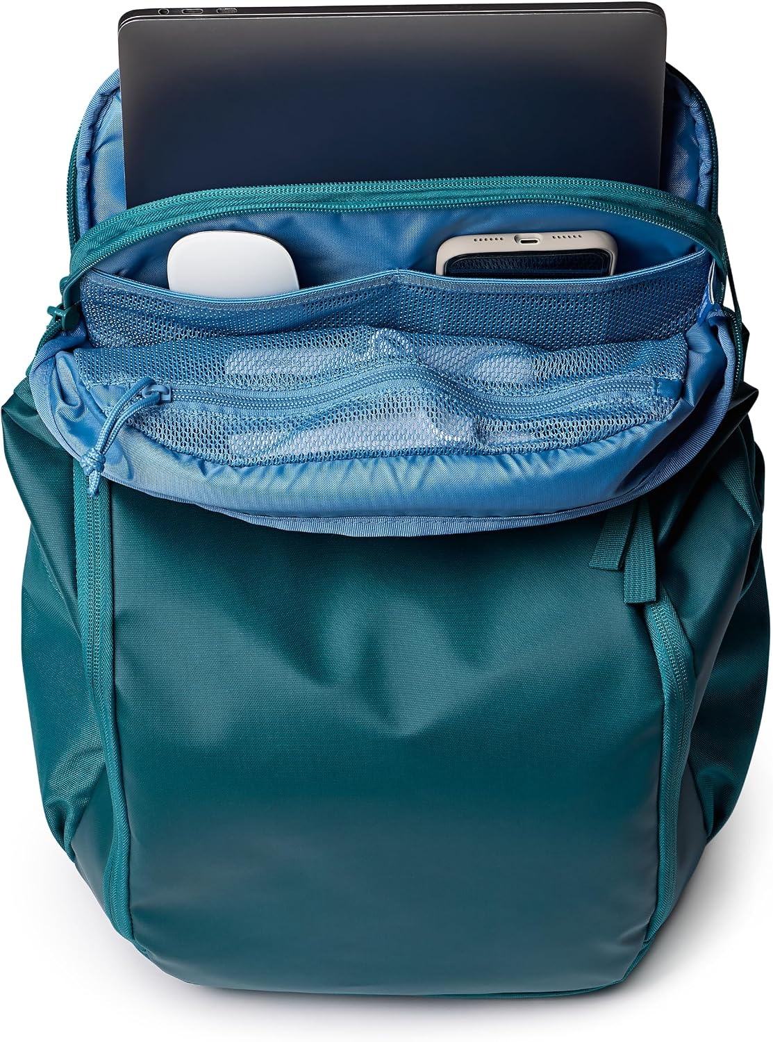 image:imageJanSport Good Latitude Travel Pack 30L WaterResistant Carry On Backpack 16 Inch Padded Laptop Sleeve amp Luggage Strap Weekender Bag Smokey GritEmerald Pool