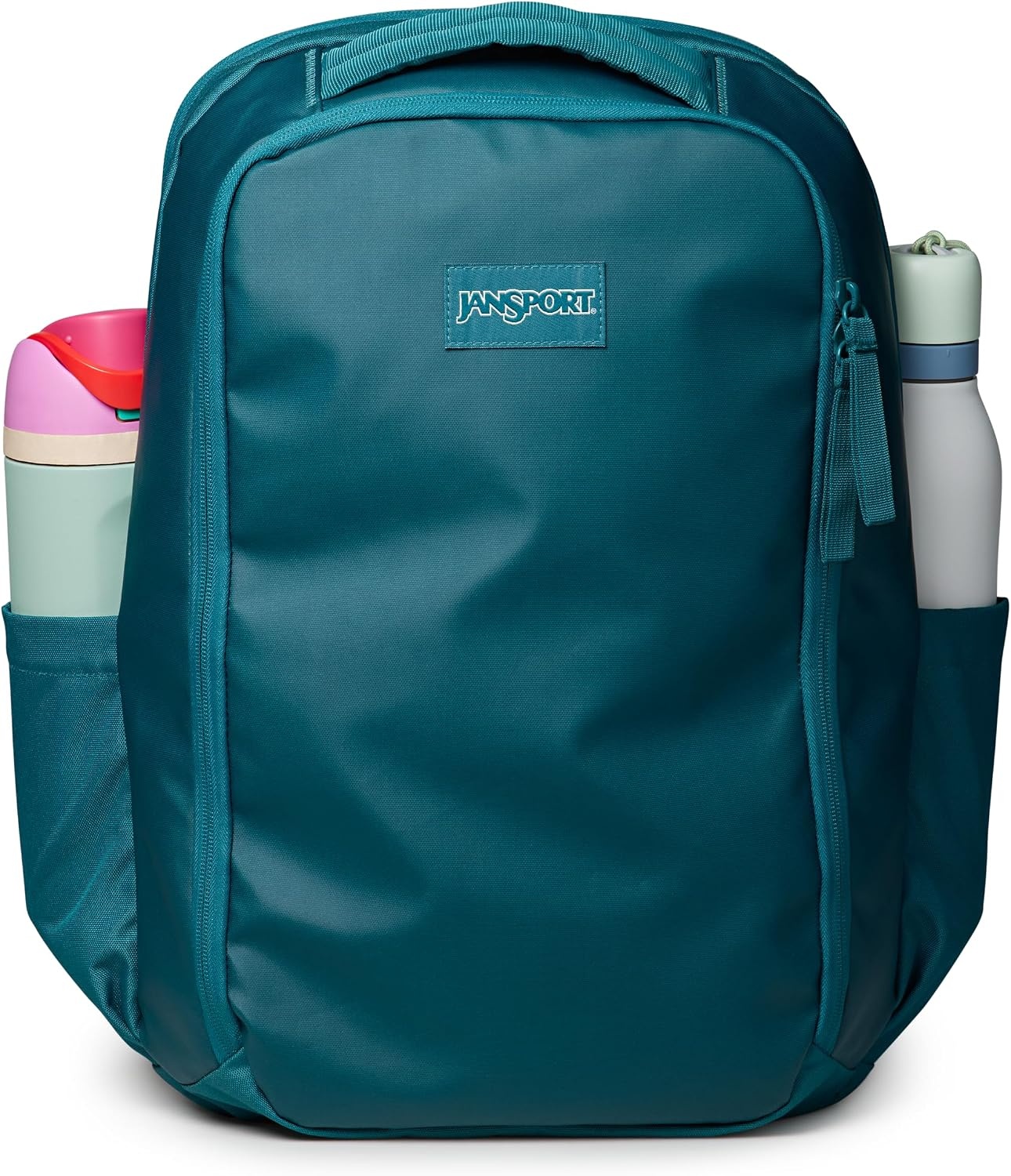 image:imageJanSport Good Latitude Travel Pack 30L WaterResistant Carry On Backpack 16 Inch Padded Laptop Sleeve amp Luggage Strap Weekender Bag Smokey GritEmerald Pool