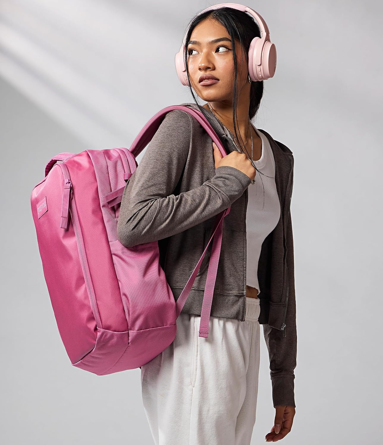 image:imageJanSport Good Latitude Travel Pack 30L WaterResistant Carry On Backpack 16 Inch Padded Laptop Sleeve amp Luggage Strap Weekender Bag Smokey GritMauve Haze