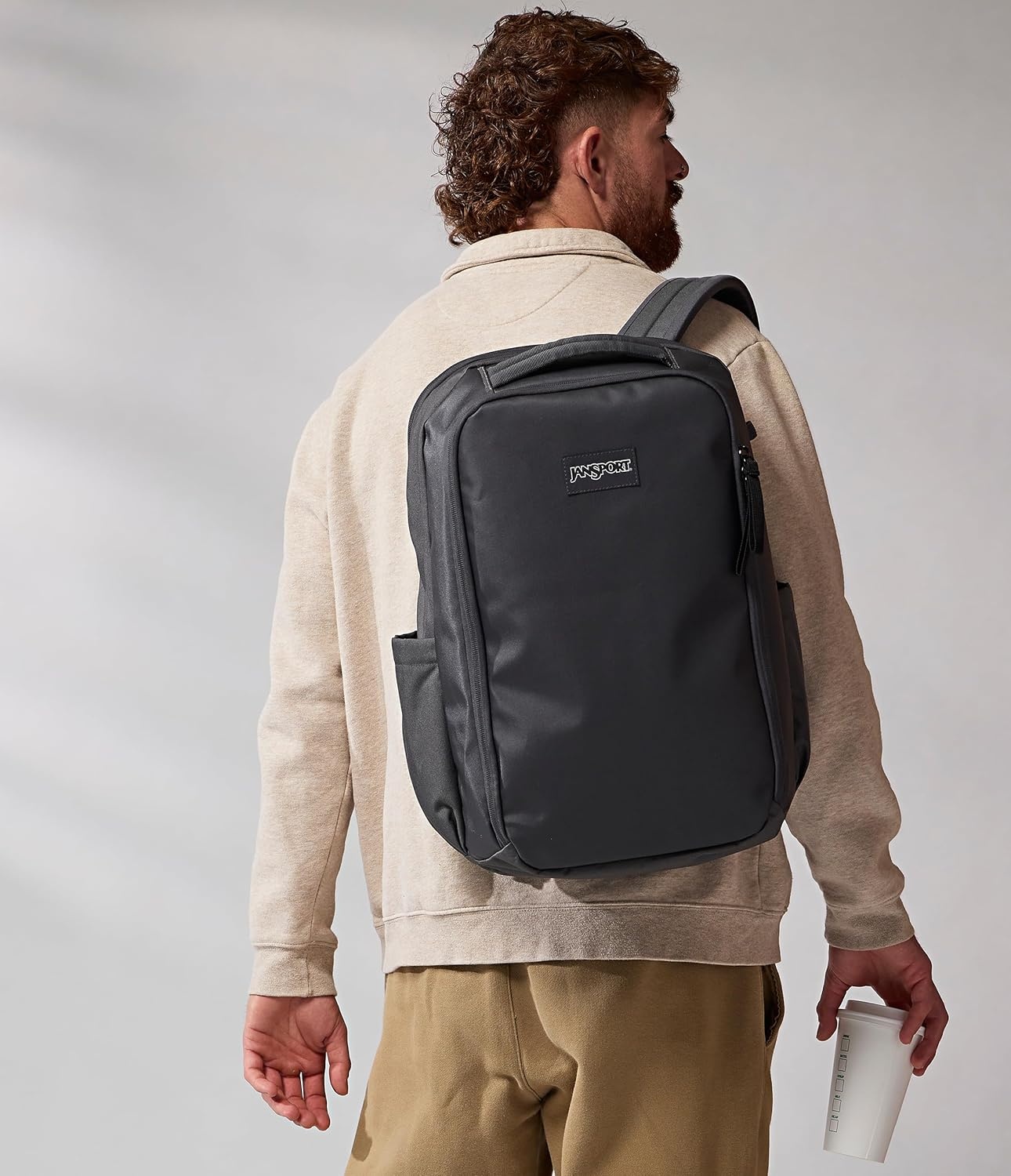 image:imageJanSport Good Latitude Travel Pack 30L WaterResistant Carry On Backpack 16 Inch Padded Laptop Sleeve amp Luggage Strap Weekender Bag Smokey GritSmokey Grit