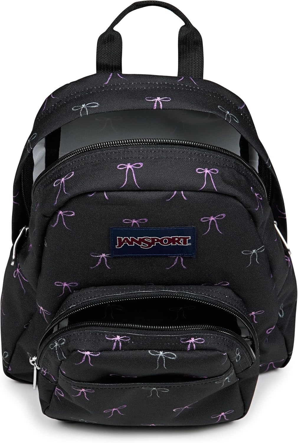image:imageJanSport Half Pint Mini Backpack 102 L Durable Mini Bag Purse with Adjustable Shoulder Straps Single Main Compartment Zippered Stash Pocket BlackBad Bows