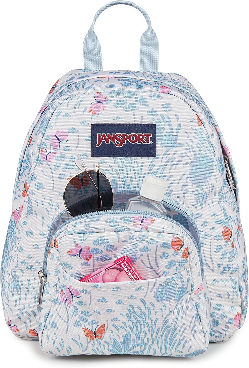 image:imageJanSport Half Pint Mini Backpack 102 L Durable Mini Bag Purse with Adjustable Shoulder Straps Single Main Compartment Zippered Stash Pocket BlackFluttering Fields