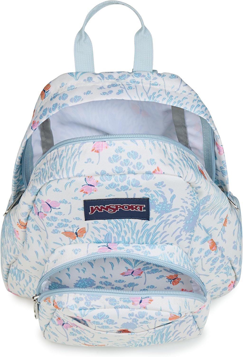 image:imageJanSport Half Pint Mini Backpack 102 L Durable Mini Bag Purse with Adjustable Shoulder Straps Single Main Compartment Zippered Stash Pocket BlackFluttering Fields