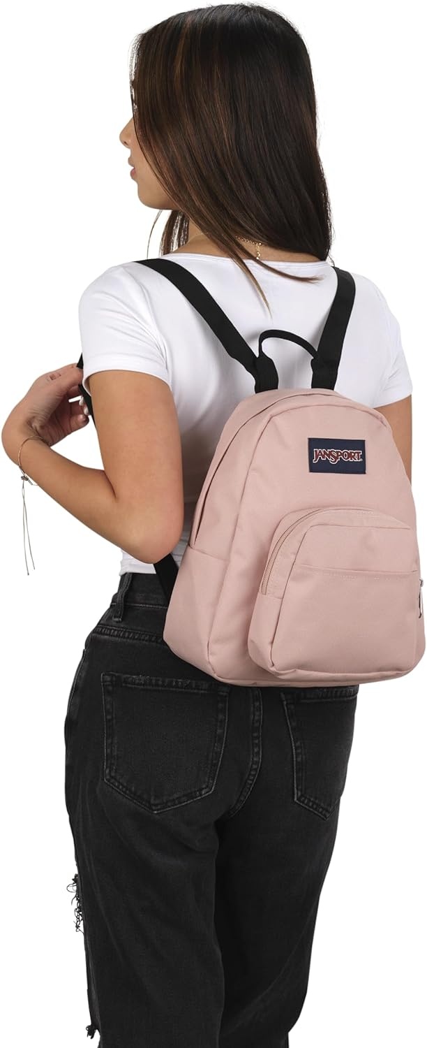 image:imageJanSport Half Pint Mini Backpack 102 L Durable Mini Bag Purse with Adjustable Shoulder Straps Single Main Compartment Zippered Stash Pocket BlackMisty Rose
