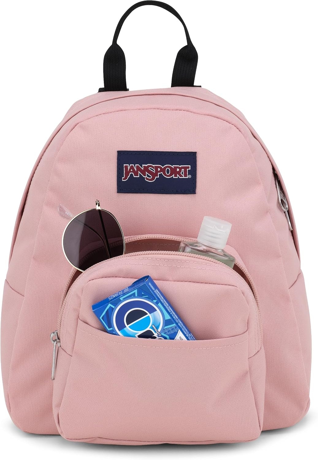 image:imageJanSport Half Pint Mini Backpack 102 L Durable Mini Bag Purse with Adjustable Shoulder Straps Single Main Compartment Zippered Stash Pocket BlackMisty Rose
