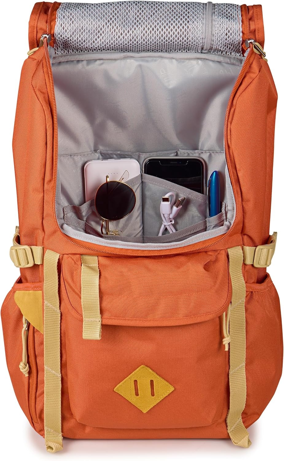 image:imageJanSport Hatchet Backpack 15inch Padded Laptop Compartment Dual Water Bottle Pockets Side Compression Straps BlackDune Red