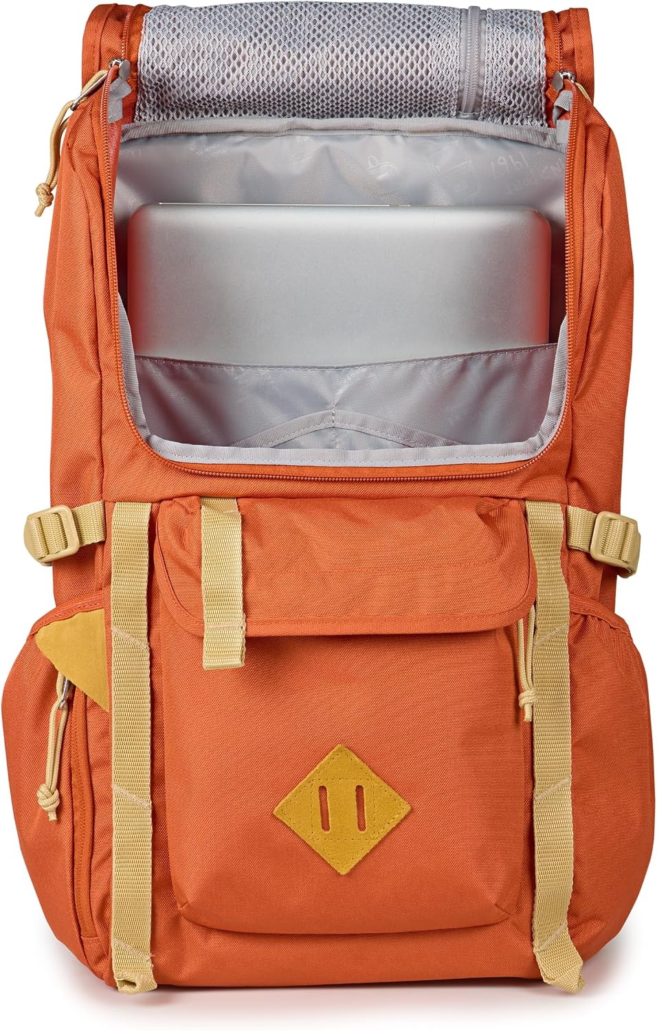 image:imageJanSport Hatchet Backpack 15inch Padded Laptop Compartment Dual Water Bottle Pockets Side Compression Straps BlackDune Red