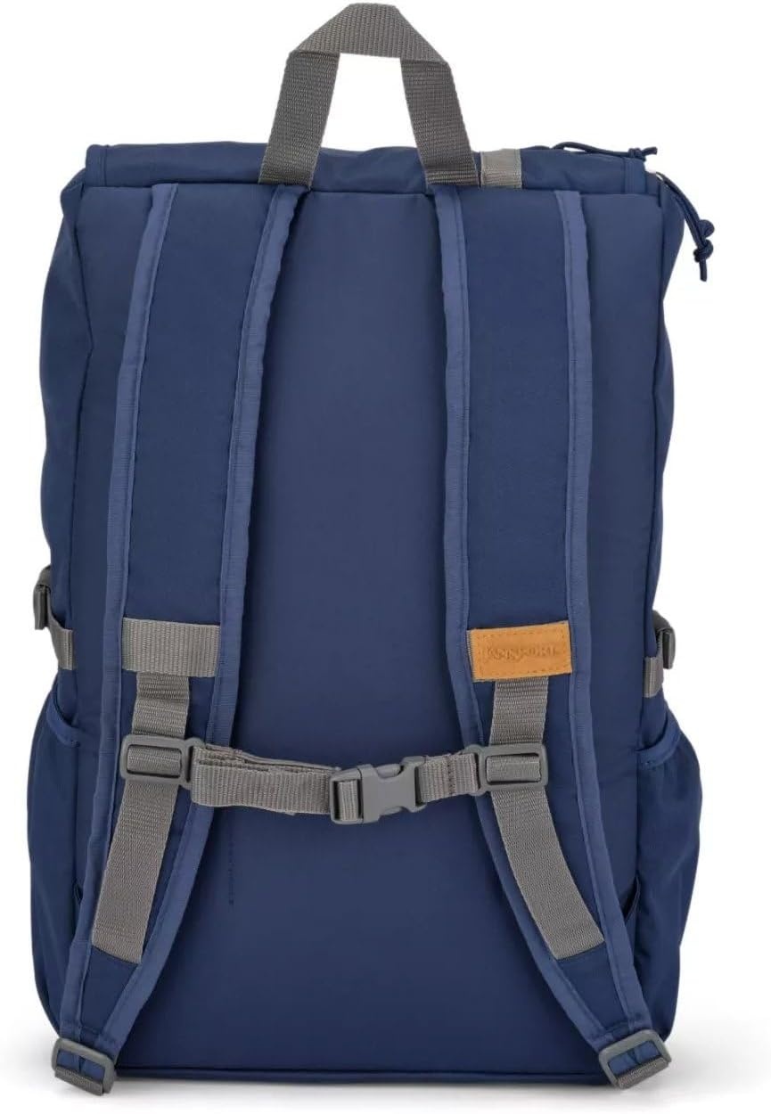 image:imageJanSport Hatchet Backpack 15inch Padded Laptop Compartment Dual Water Bottle Pockets Side Compression Straps BlackNavy