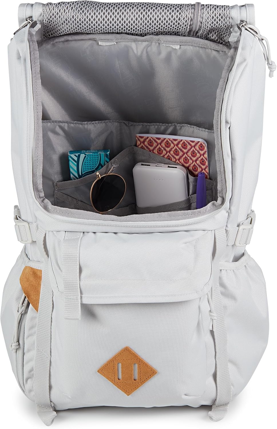 image:imageJanSport Hatchet Backpack 15inch Padded Laptop Compartment Dual Water Bottle Pockets Side Compression Straps BlackOyster Mushroom