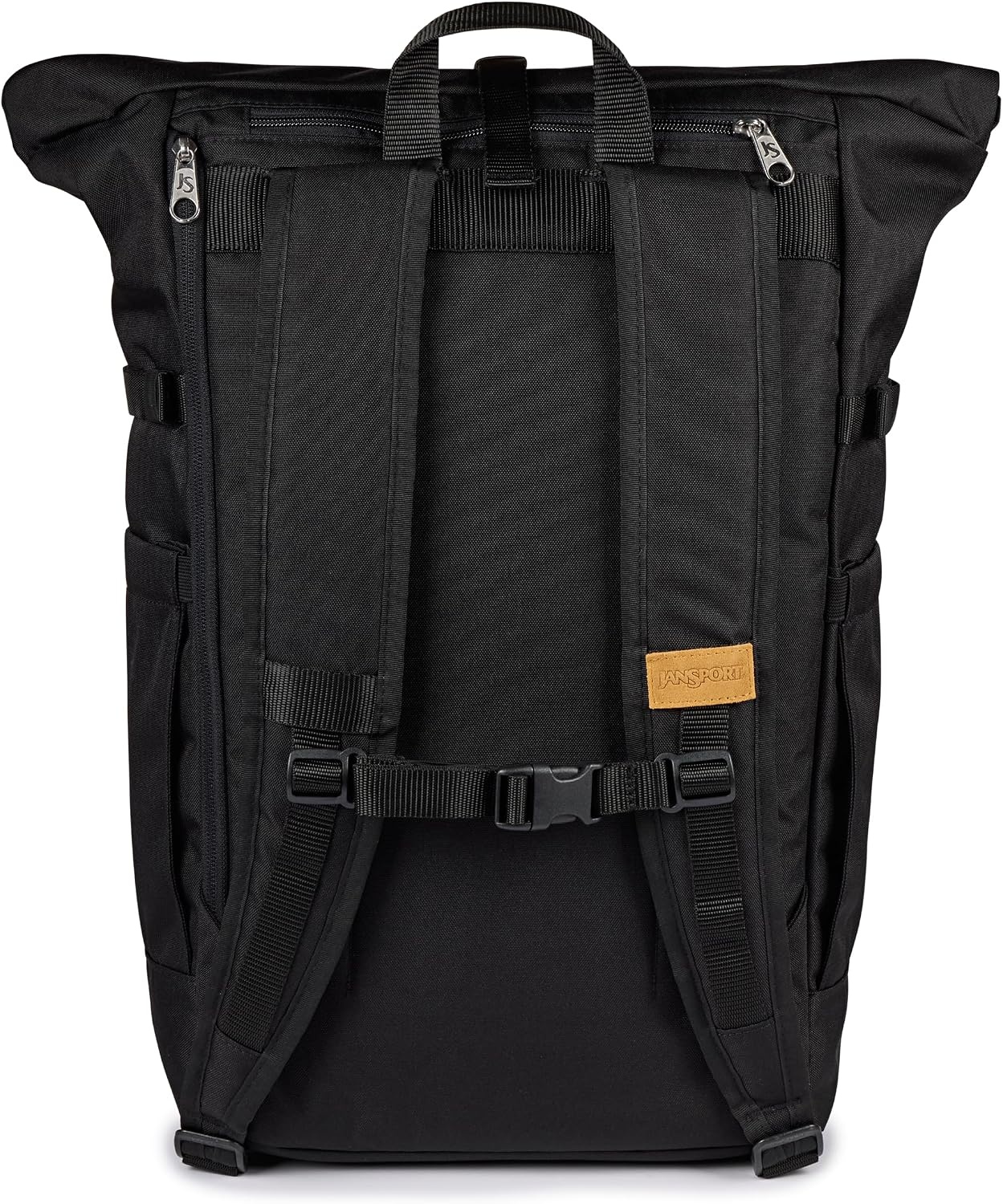 image:imageJanSport Hatchet Rolltop Backpack 17inch Padded Laptop Sleeve Spacious Main Compartment Dual Water Bottle Pockets BlackBlack