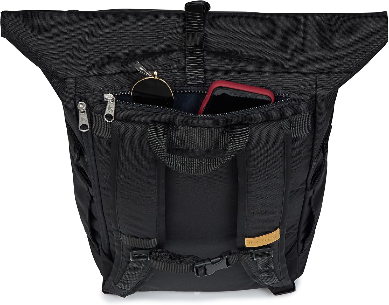 image:imageJanSport Hatchet Rolltop Backpack 17inch Padded Laptop Sleeve Spacious Main Compartment Dual Water Bottle Pockets BlackBlack